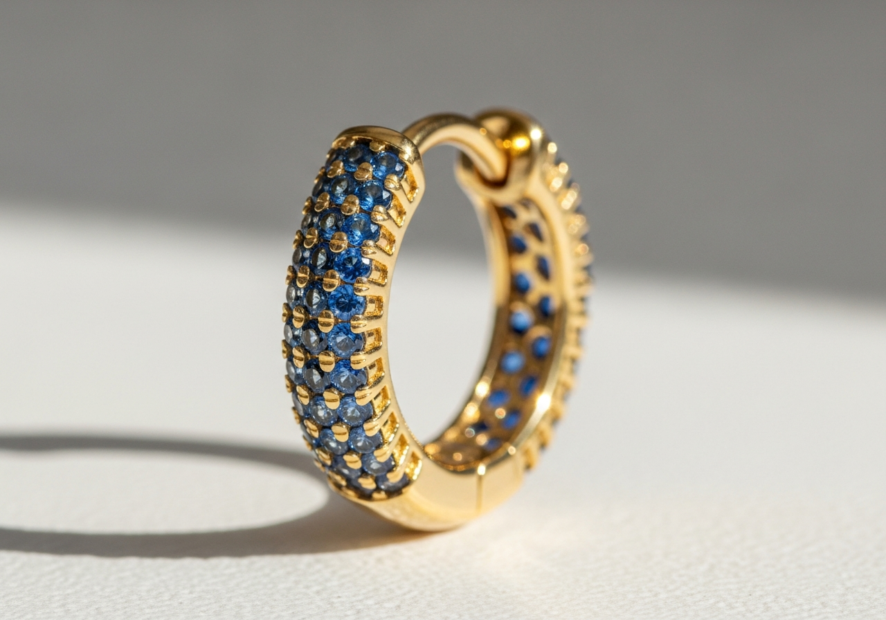 Écrin luxe boucles d'oreilles saphir certification